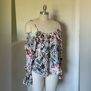 Parker Floral Print Off-Shoulder Blouse size XS